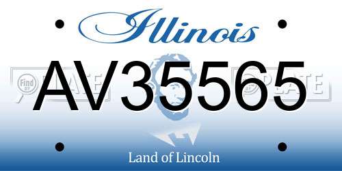 AV35565 Illinois License Plate