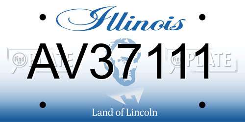 AV37111 Illinois License Plate