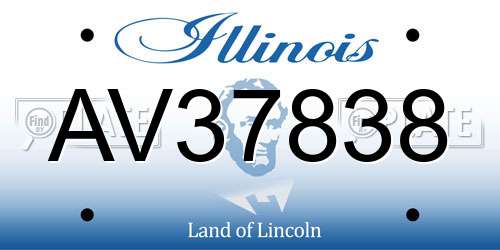 AV37838 Illinois License Plate