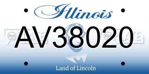 AV38020 Illinois License Plate