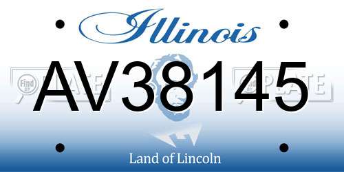AV38145 Illinois License Plate