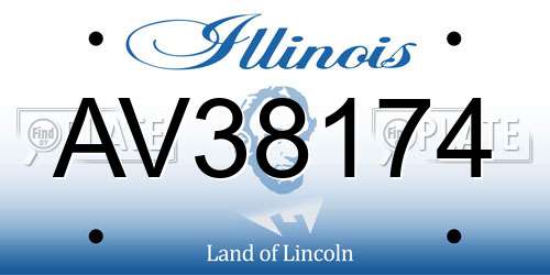 AV38174 Illinois License Plate