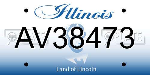 AV38473 Illinois License Plate