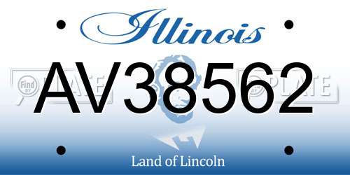 AV38562 Illinois License Plate