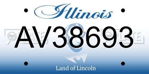 AV38693 Illinois License Plate