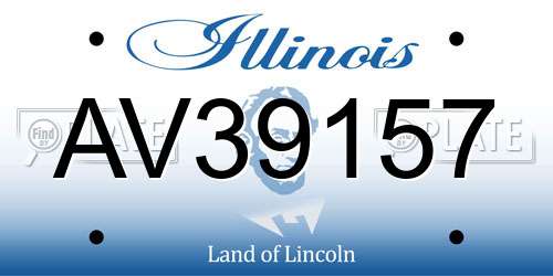 AV39157 Illinois License Plate