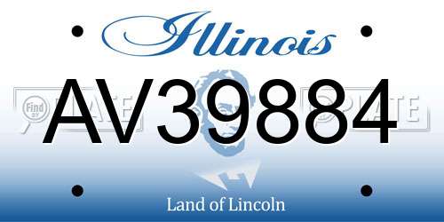 AV39884 Illinois License Plate