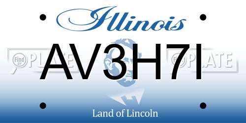 AV3H7I Illinois License Plate