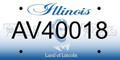 AV40018 Illinois License Plate