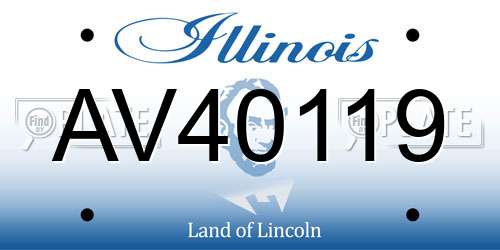 AV40119 Illinois License Plate