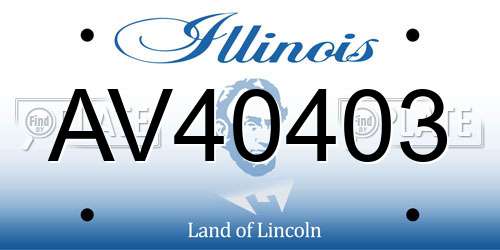 AV40403 Illinois License Plate