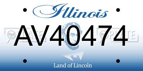 AV40474 Illinois License Plate