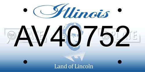 AV40752 Illinois License Plate