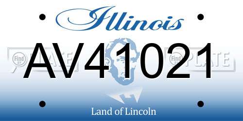 AV41021 Illinois License Plate