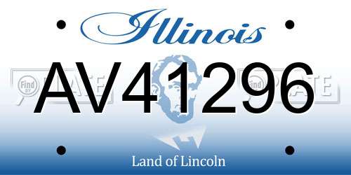 AV41296 Illinois License Plate