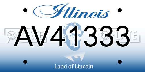 AV41333 Illinois License Plate