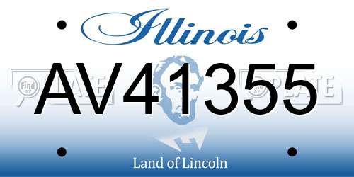 AV41355 Illinois License Plate
