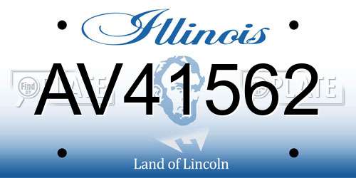 AV41562 Illinois License Plate