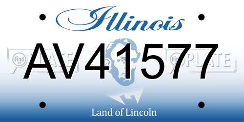 AV41577 Illinois License Plate