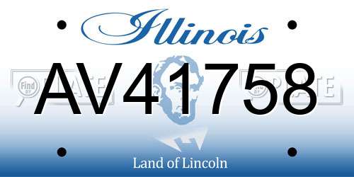 AV41758 Illinois License Plate