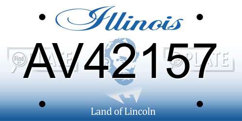 AV42157 Illinois License Plate