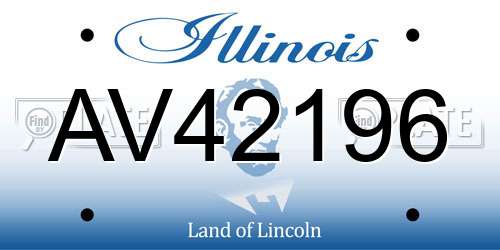 AV42196 Illinois License Plate