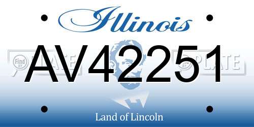 AV42251 Illinois License Plate