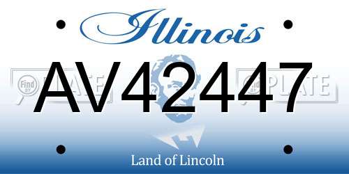 AV42447 Illinois License Plate