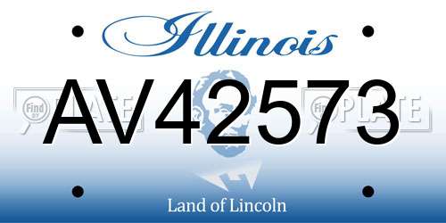 AV42573 Illinois License Plate