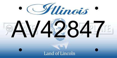 AV42847 Illinois License Plate