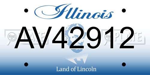 AV42912 Illinois License Plate