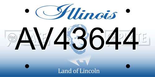 AV43644 Illinois License Plate