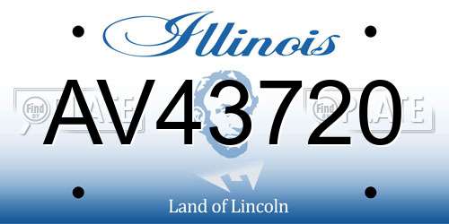 AV43720 Illinois License Plate