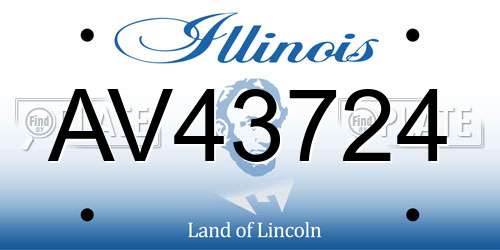 AV43724 Illinois License Plate