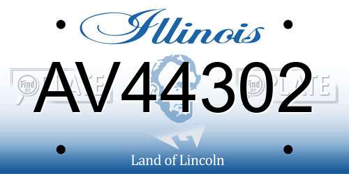 AV44302 Illinois License Plate