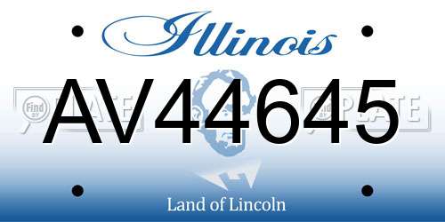 AV44645 Illinois License Plate