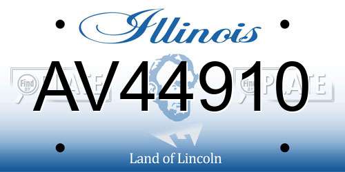 AV44910 Illinois License Plate
