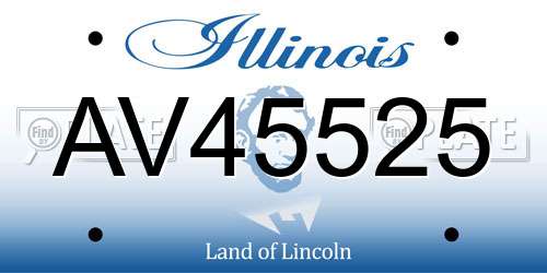 AV45525 Illinois License Plate