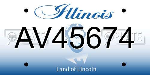 AV45674 Illinois License Plate