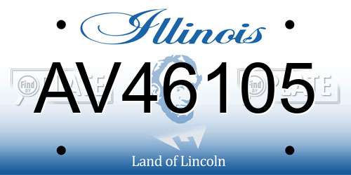 AV46105 Illinois License Plate