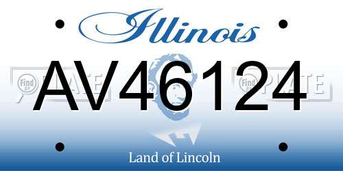 AV46124 Illinois License Plate