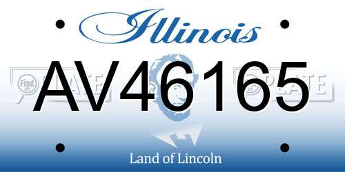 AV46165 Illinois License Plate