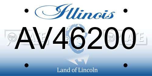 AV46200 Illinois License Plate