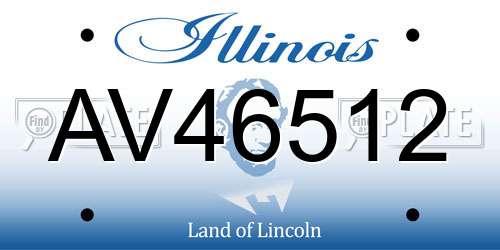 AV46512 Illinois License Plate