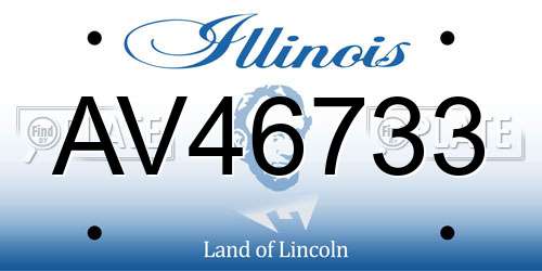 AV46733 Illinois License Plate