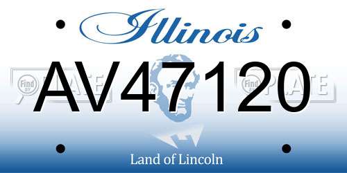 AV47120 Illinois License Plate