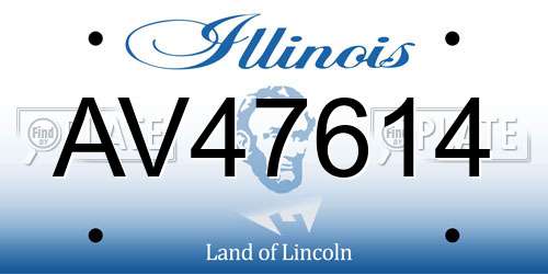 AV47614 Illinois License Plate