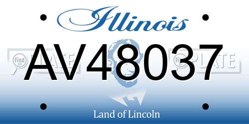 AV48037 Illinois License Plate