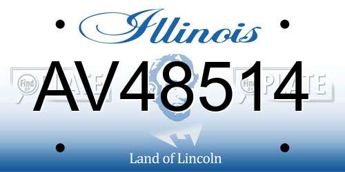 AV48514 Illinois License Plate