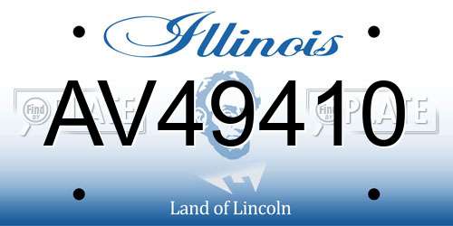 AV49410 Illinois License Plate